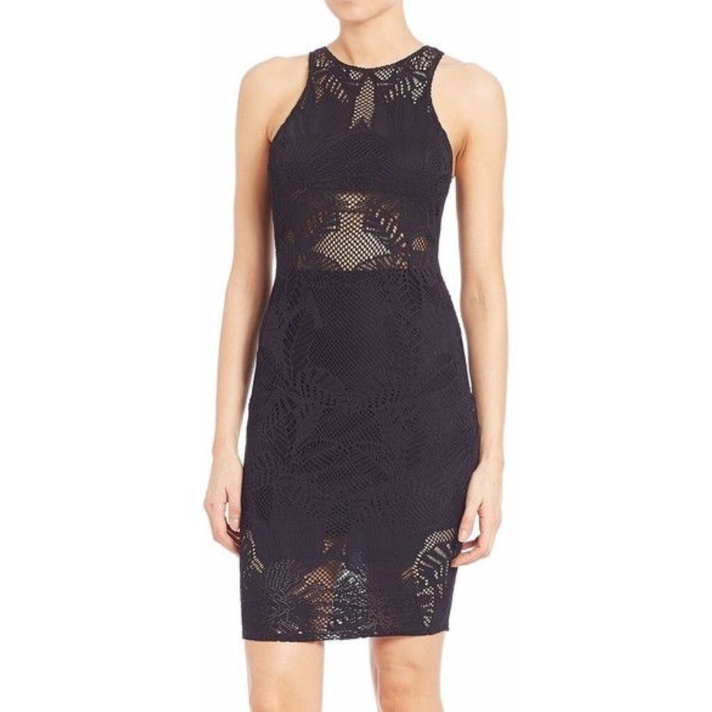 Mara Hoffman black bodycon semi sheer dress